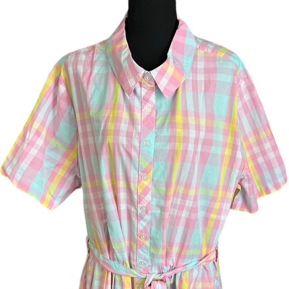 Anthony Richard pastel plaid front tie dress - Picture 8 of 9